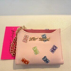 NWT BETSEY JOHNSON XOFLO BLUSH WALLET W PULL OUT CREDIT CARD CASE GUMMY BEARS